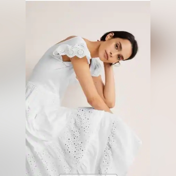 BNWT🤍Boden Broderie Mix Jersey Maxi Dress - Picture 5 of 11